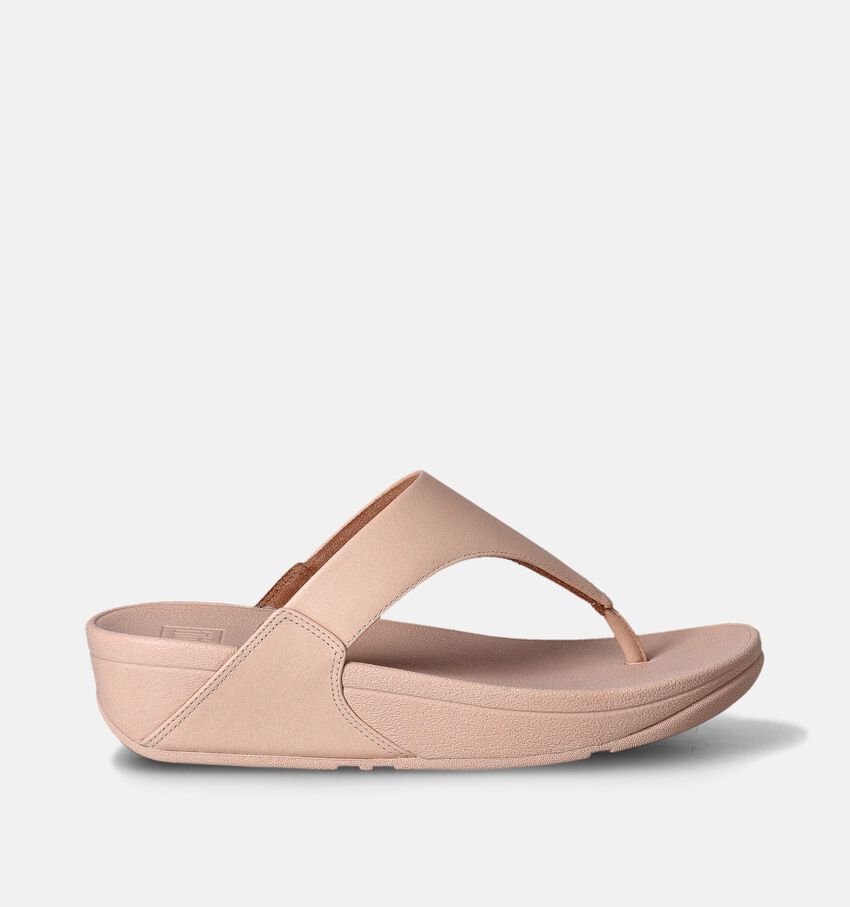 FitFlop Lulu Leather Toepost Roze Teenslippers