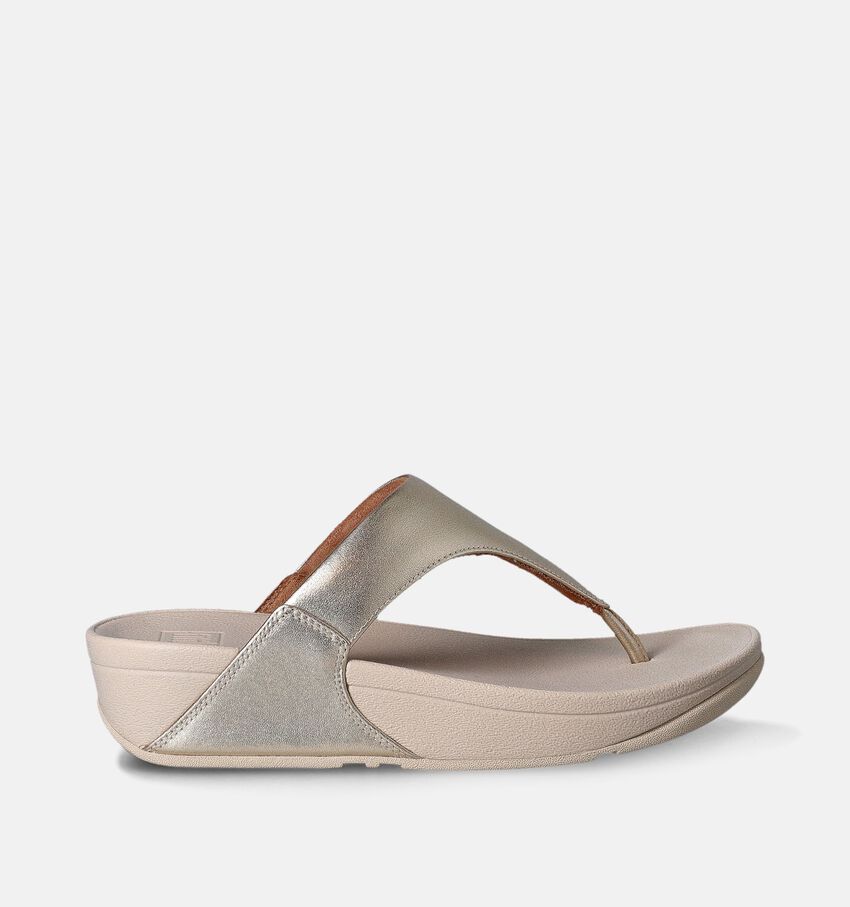 FitFlop Lulu Leather Toepost Gouden Teenslippers