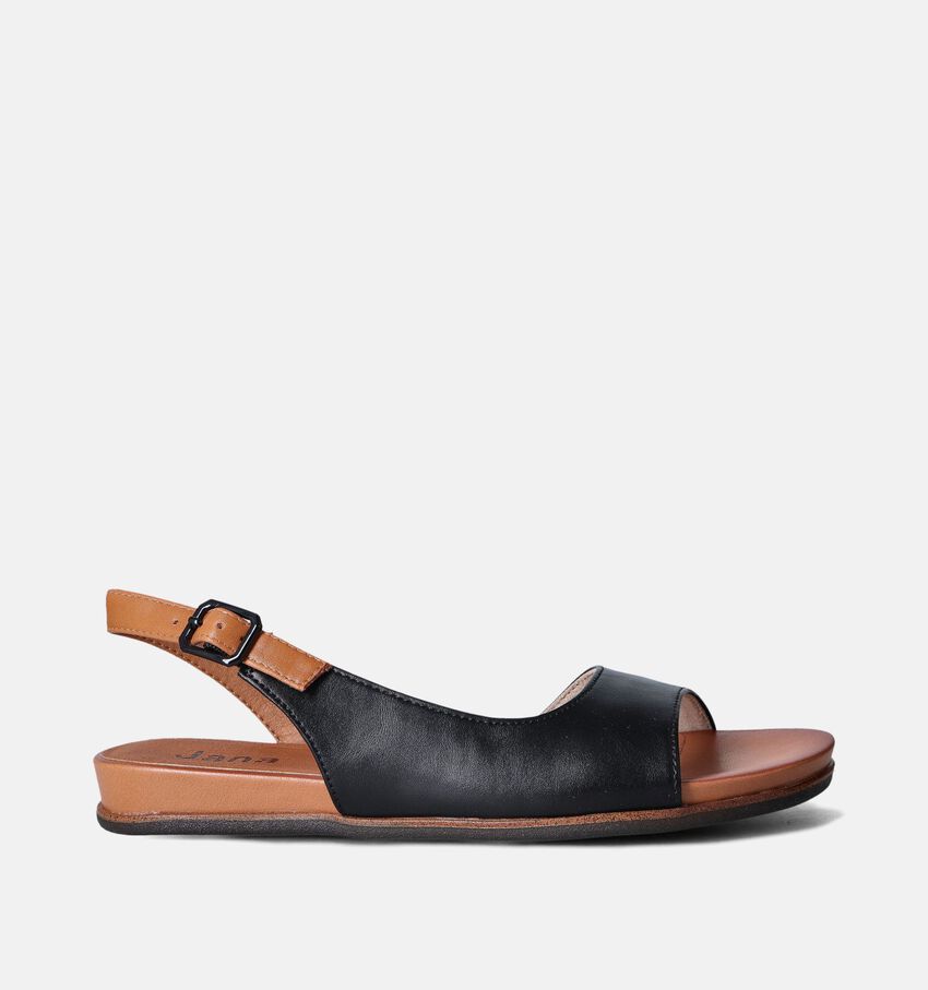 Jana Sandales plates en Noir