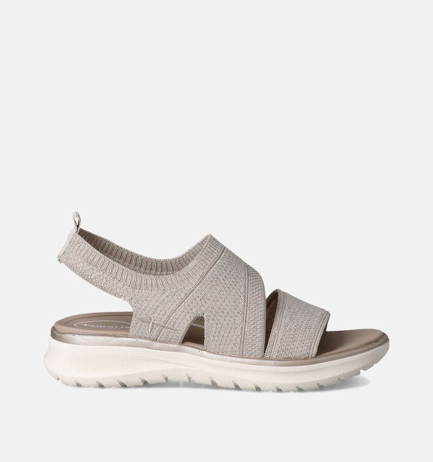 Tamaris Comfort Beige Sandalen met sleehak