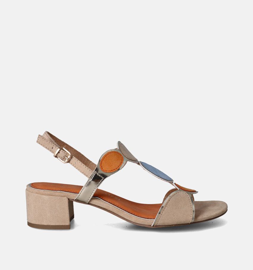 Marco Tozzi Sandales avec talon carré en Beige
