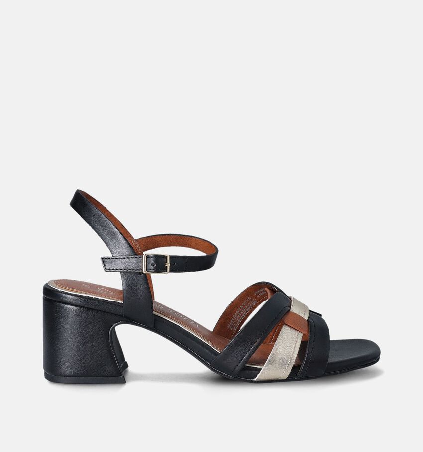 Marco Tozzi Zwarte Sandalen met blokhak