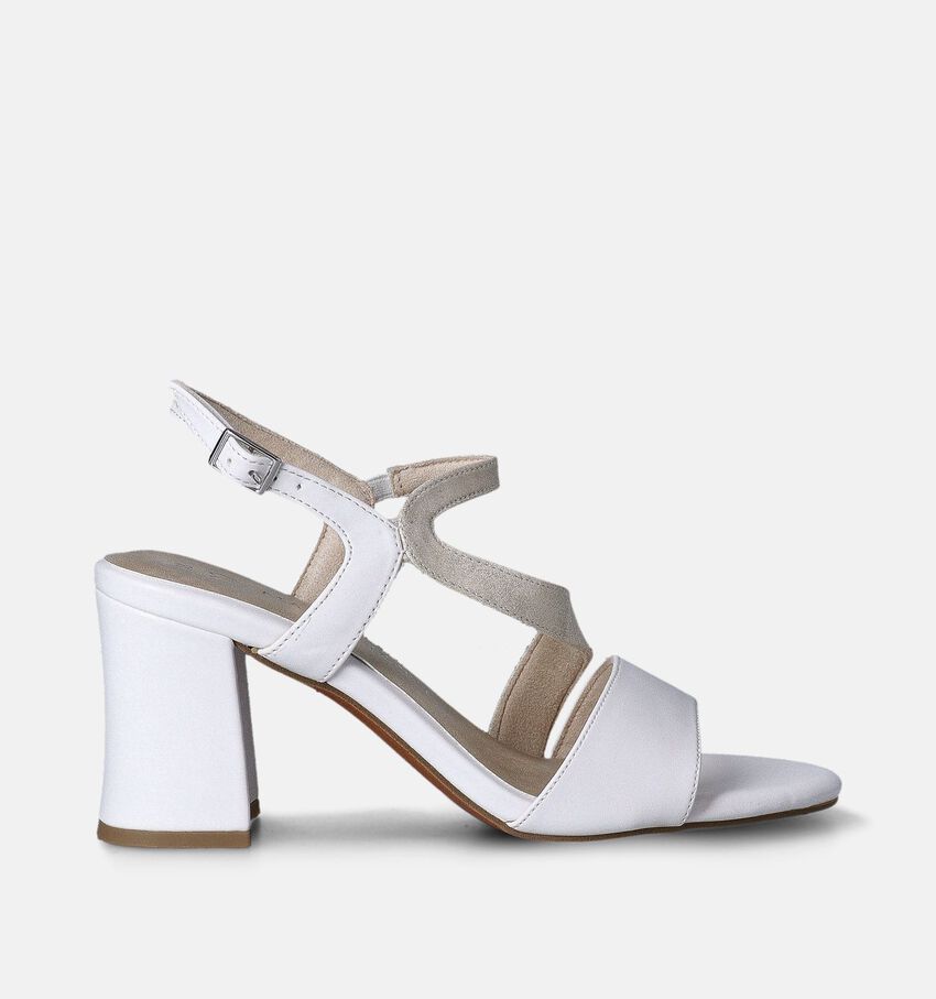 Marco Tozzi Witte Sandalen met blokhak