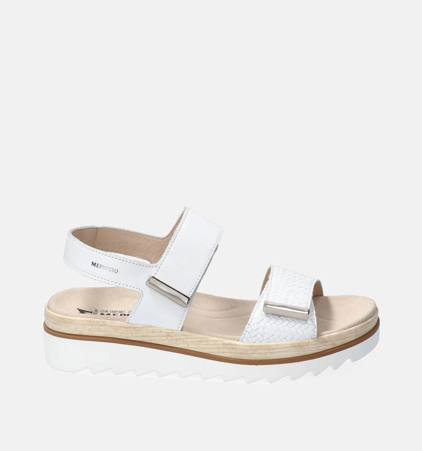 Mephisto Dominica Sandales avec talon compensé en Blanc
