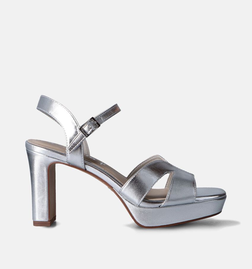 Tamaris Zilveren Sandalen met hoge hak