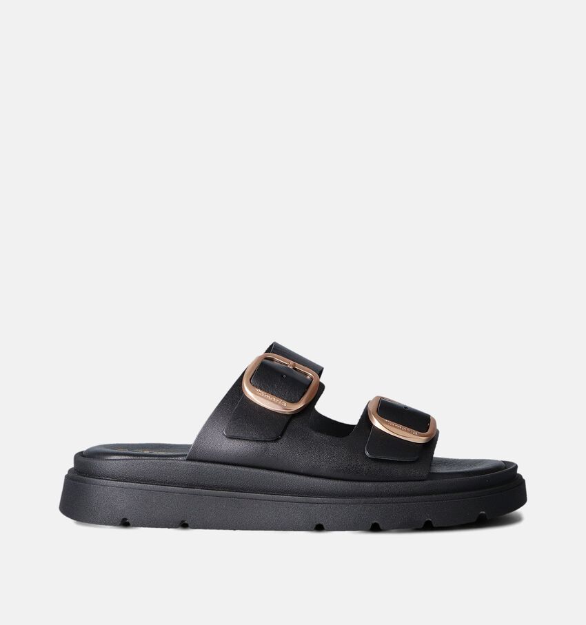Tamaris Zwarte Platte Slippers