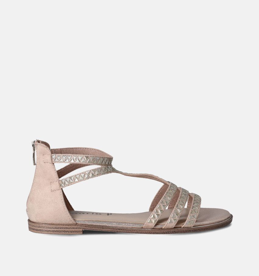Tamaris Sandales tressé avec talon fermé en Beige