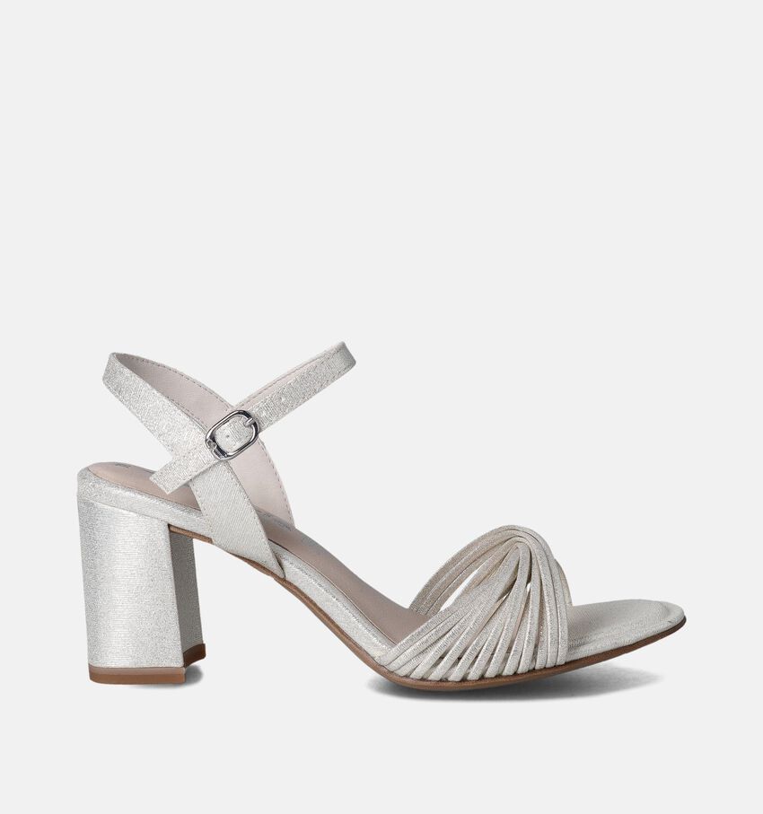 Tamaris Zilveren Sandalen met blokhak