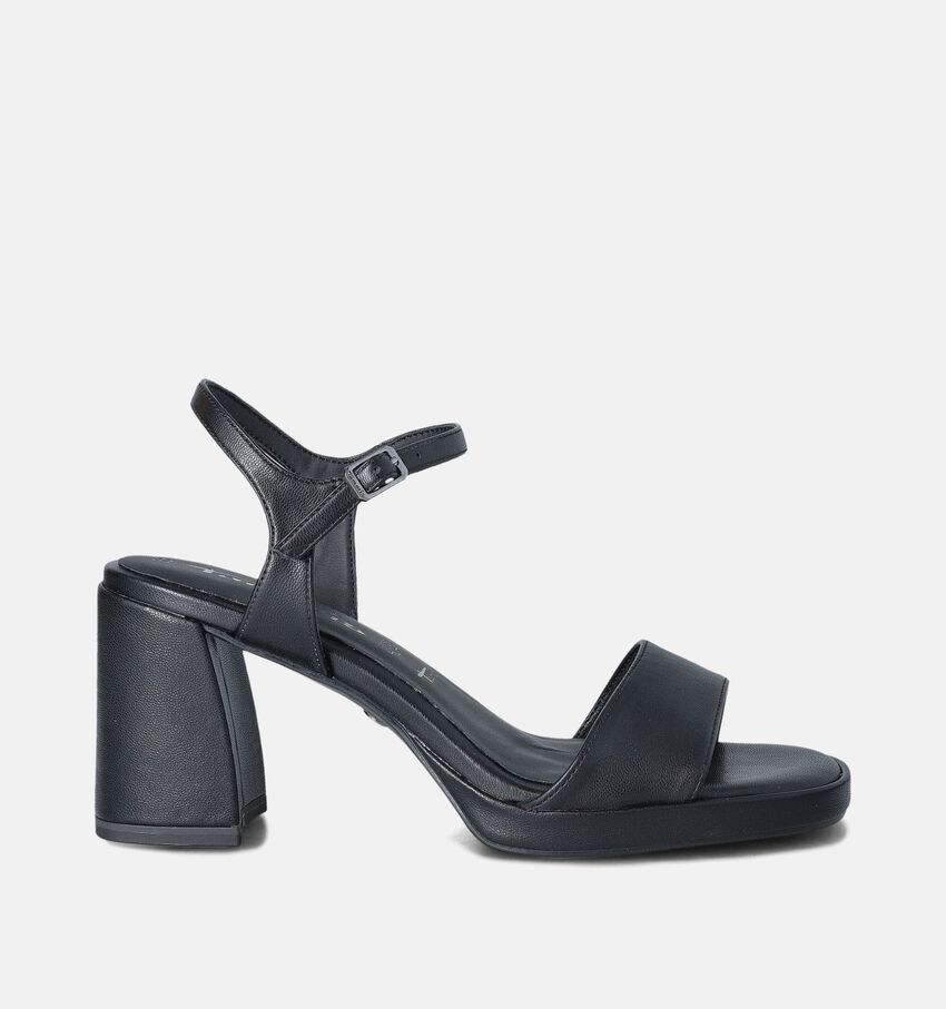 Tamaris Zwarte Sandalen met blokhak