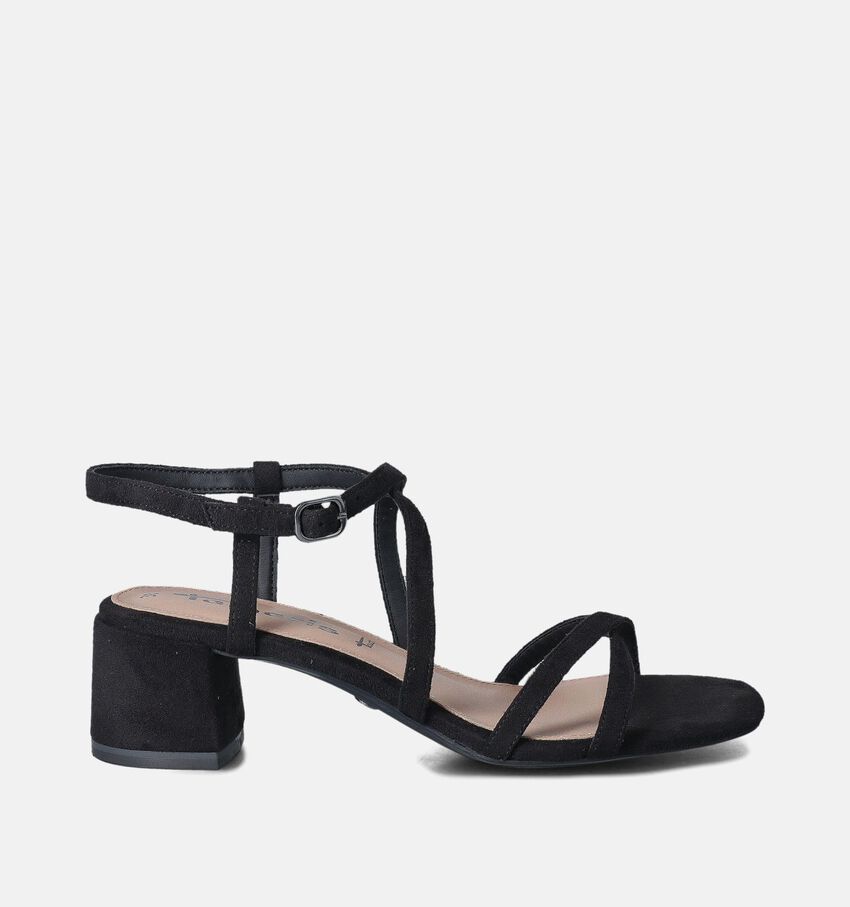 Tamaris Zwarte Sandalen met blokhak