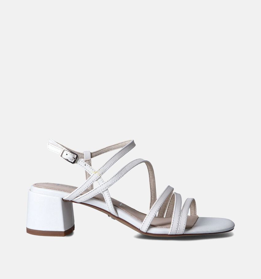 Tamaris Sandales avec talon carré en Blanc