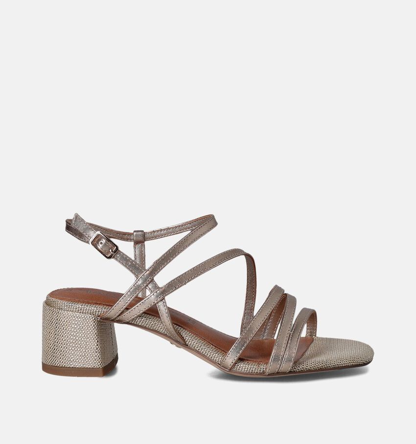 Tamaris Sandales avec talon carré en Bronze