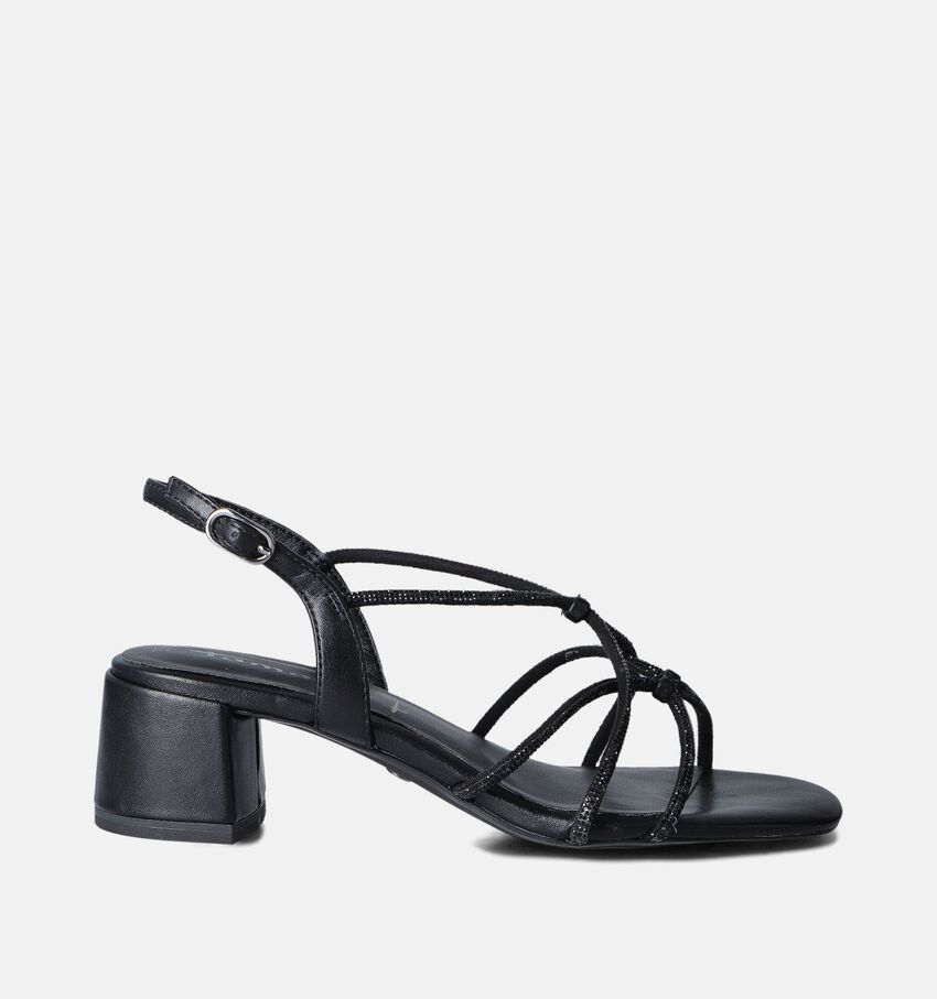 Tamaris Zwarte Sandalen met blokhak