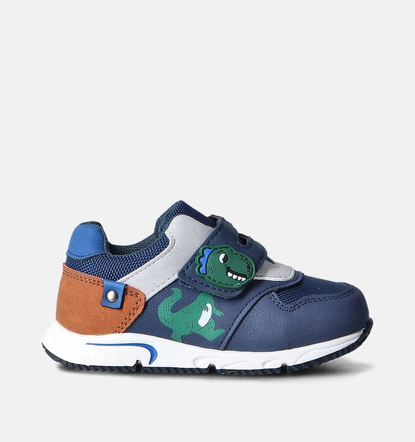 Milo & Mila Blauwe Velcroschoenen Dino