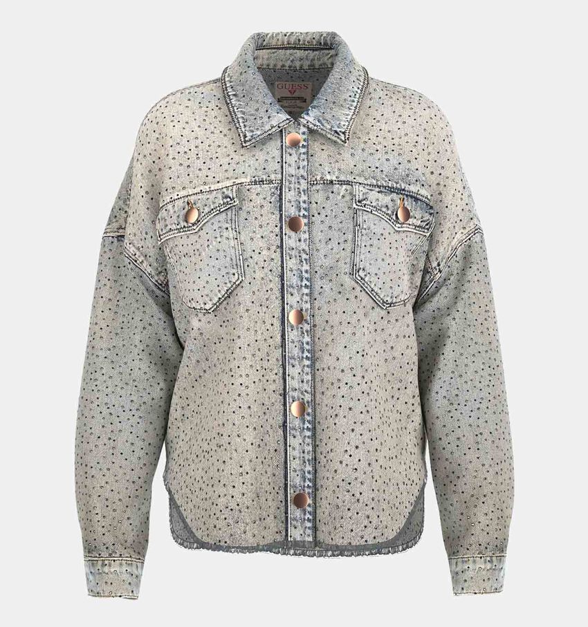 Guess Belle Bling Blauwe Korte Jas Denim
