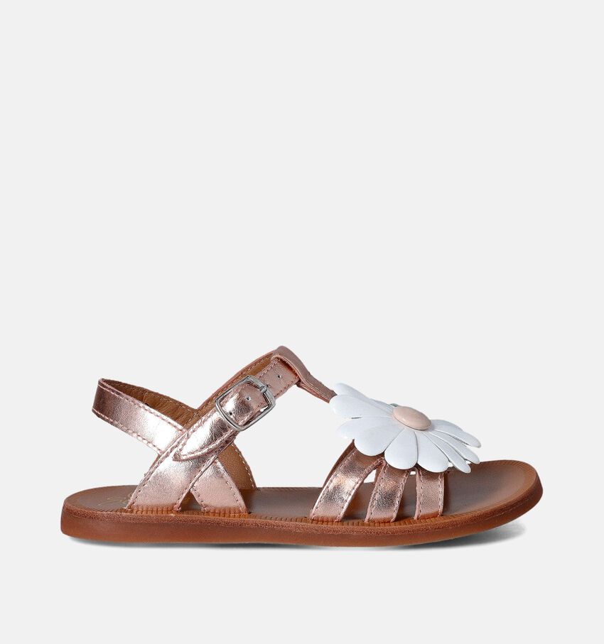 Pom d'Api Plagette Big Flo Sandales en Or rose