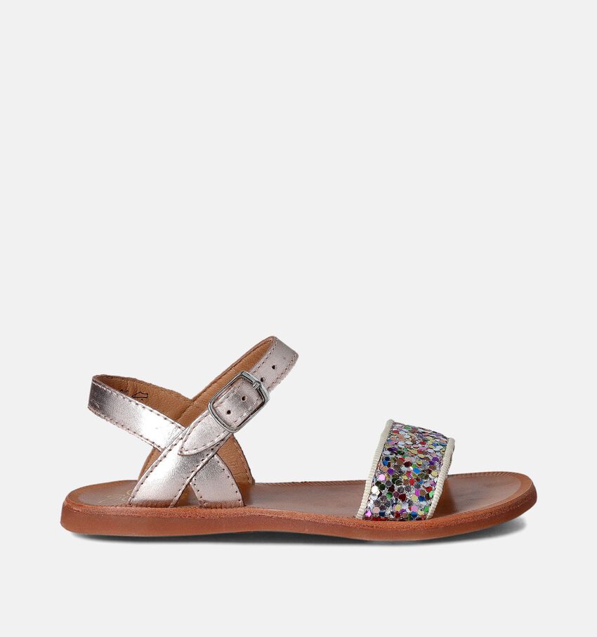 Pom d'Api Plagette Buckle Tao Sandales en Or rose