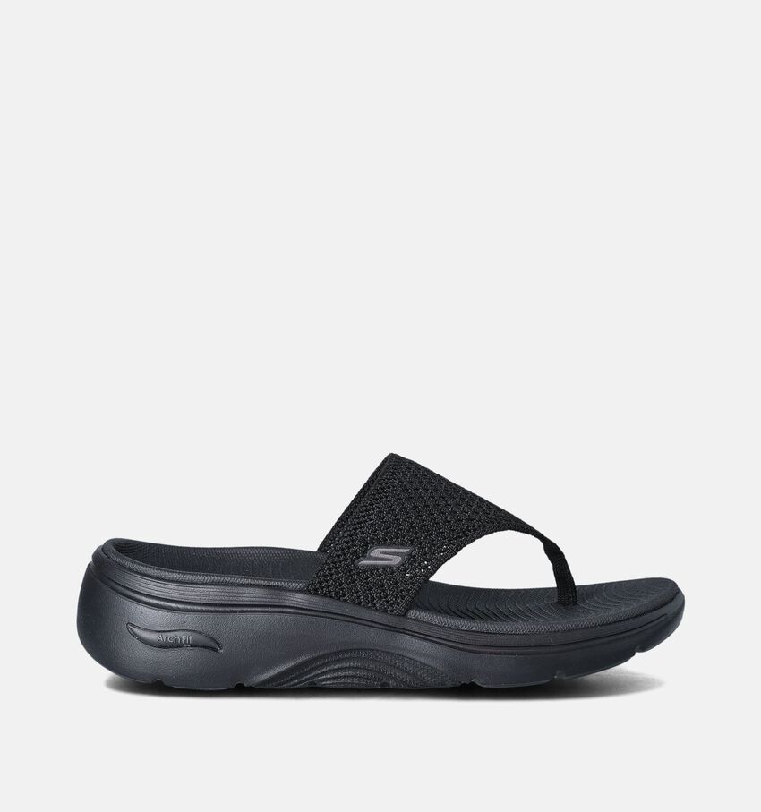 Skechers Go Walk Arch Fit 2.0 Zwarte Teenslippers