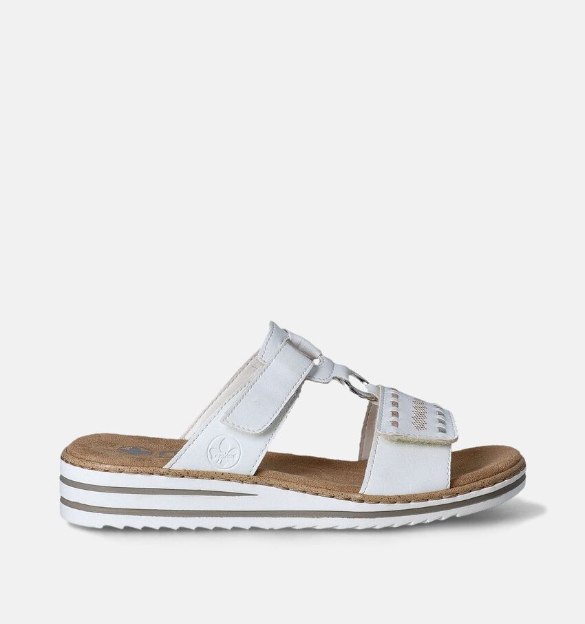 Rieker Witte Slippers met sleehak