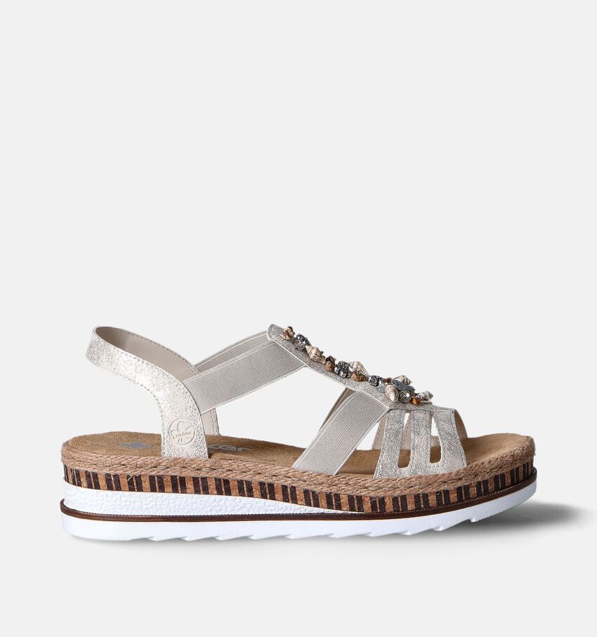 Rieker Sandales talon compensé en Or