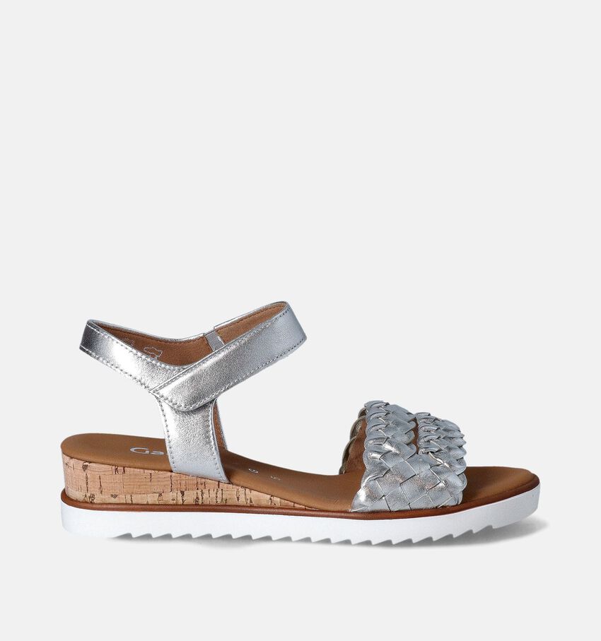 Gabor Zilveren Sandalen met sleehak