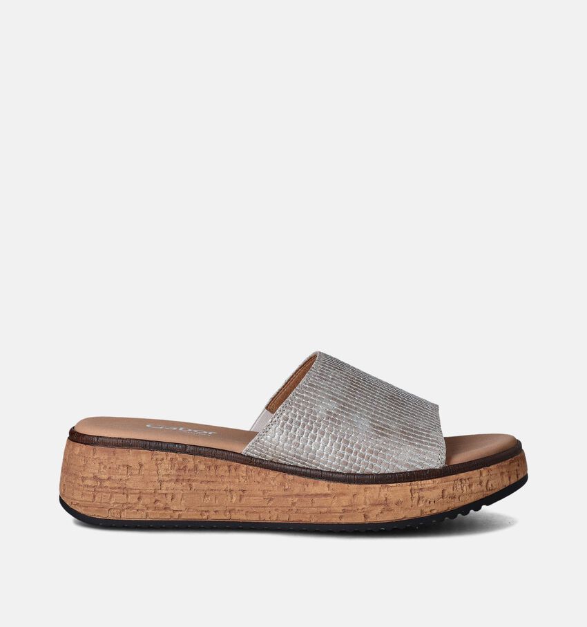 Gabor Beige Slippers met Sleehak