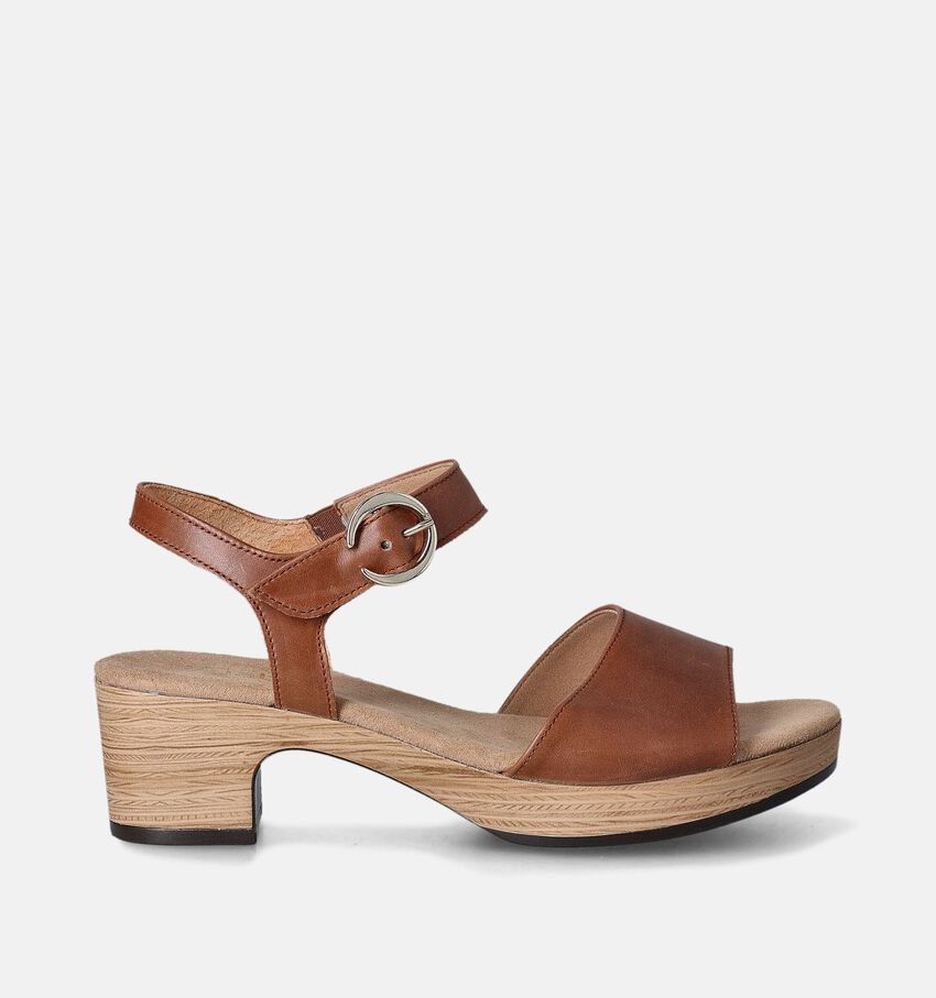 Gabor Cognac Sandalen met blokhak