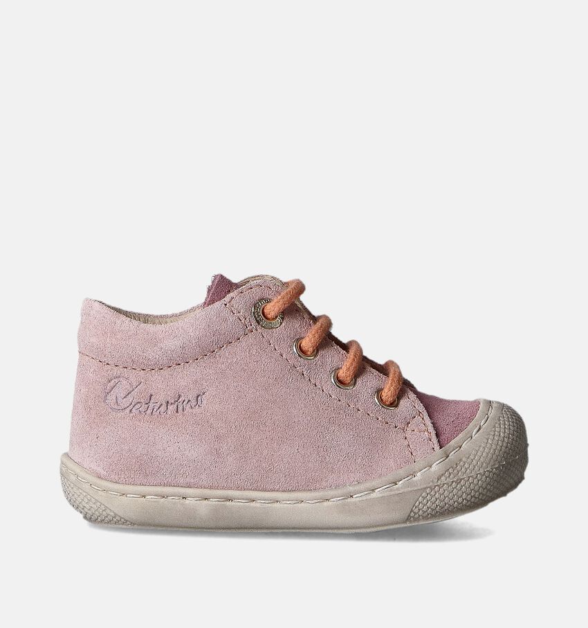 Naturino Cocoon Suede Paarse Babyschoentjes