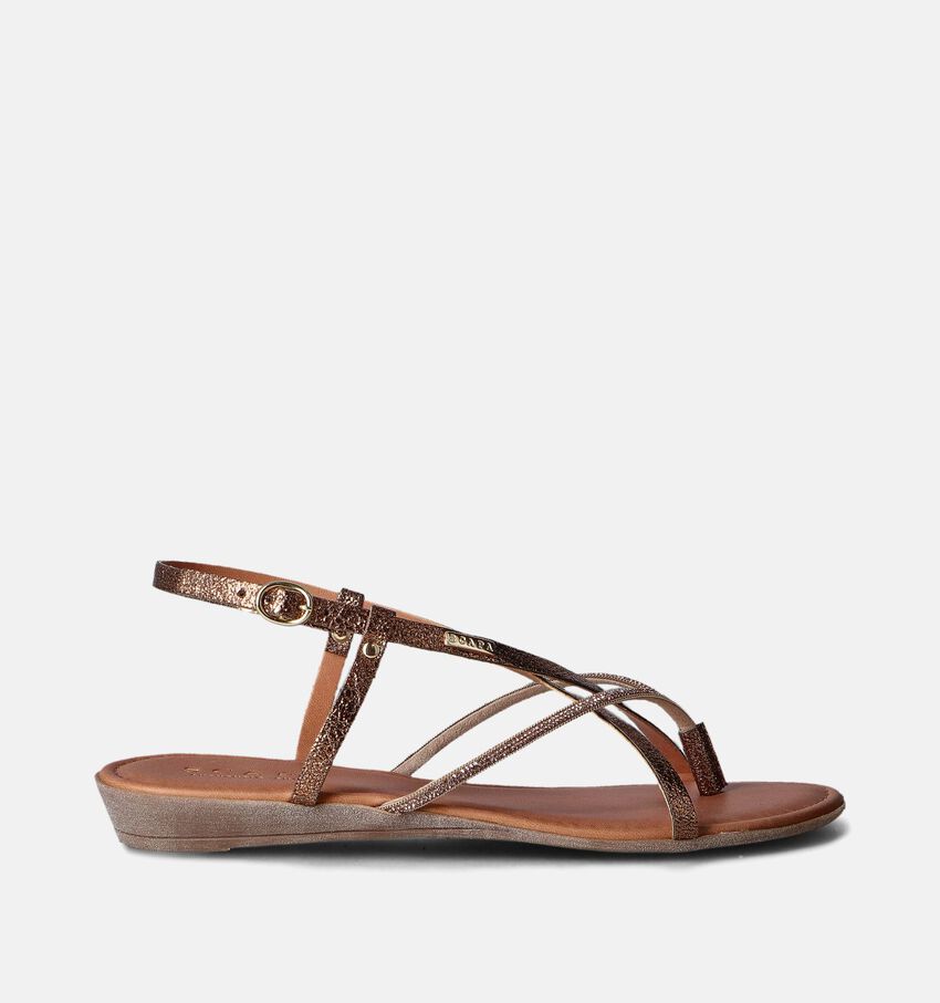 Scapa Bruine Platte sandalen