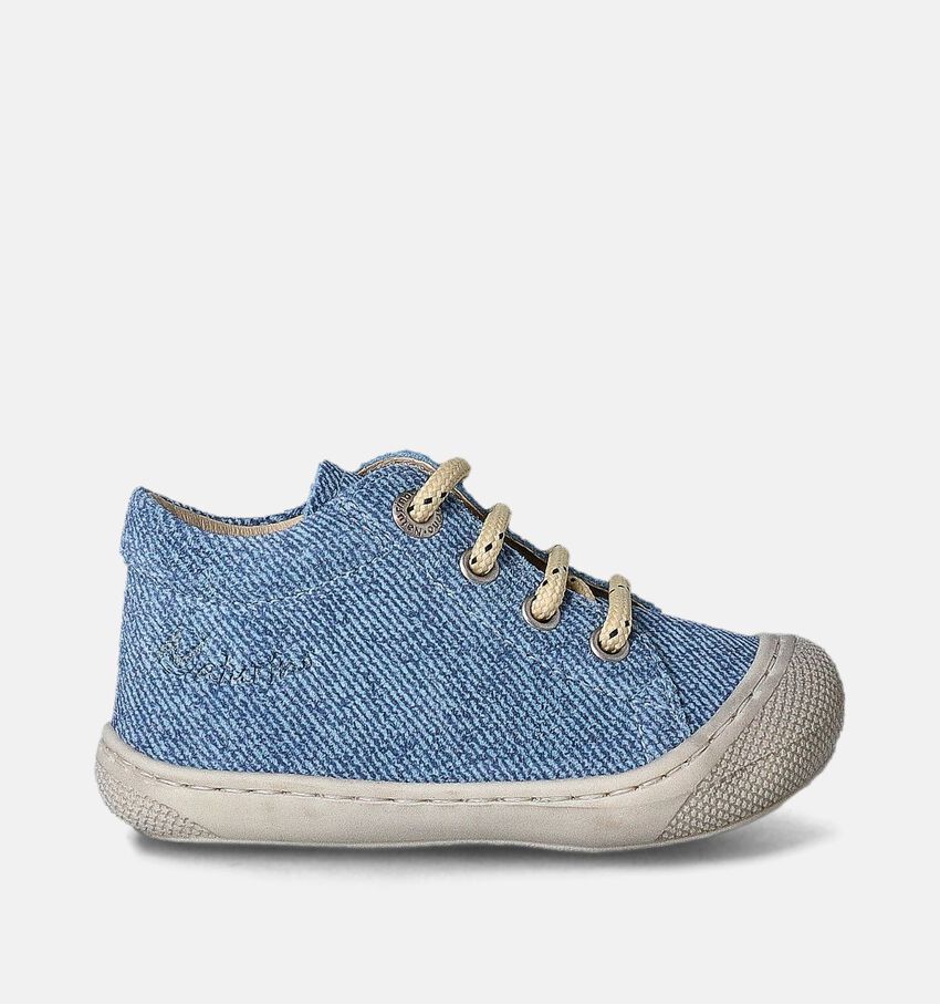 Naturino Cocoon Suede Denim Blauwe Babyschoentjes