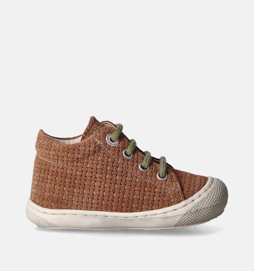 Naturino Cocoon Suede Woven Cognac Babyschoentjes