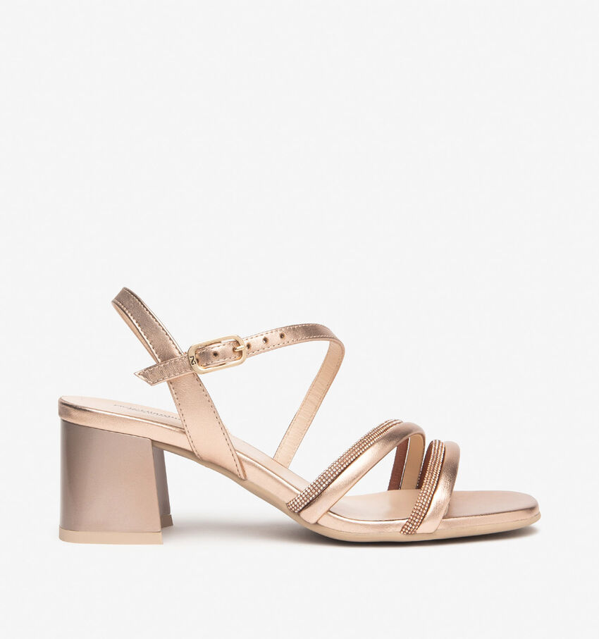 NeroGiardini Rose gold Sandalen met blokhak