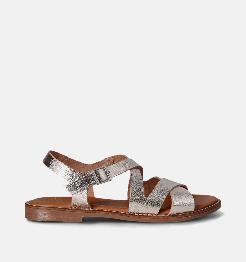 Oh My Sandals Gouden Platte sandalen