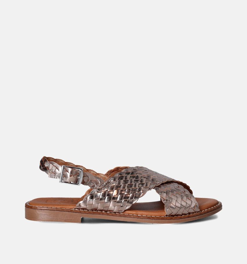 Oh My Sandals Gouden Gevlochten sandalen