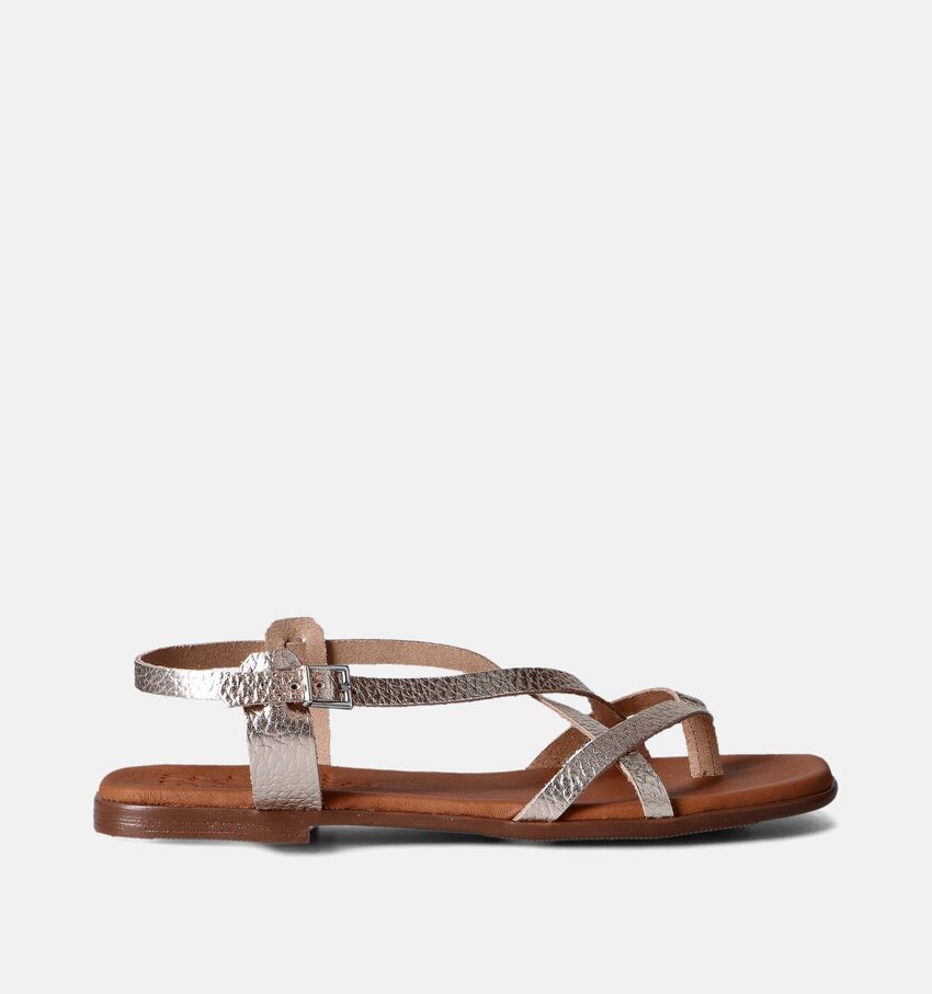 Oh My Sandals Gouden Platte sandalen