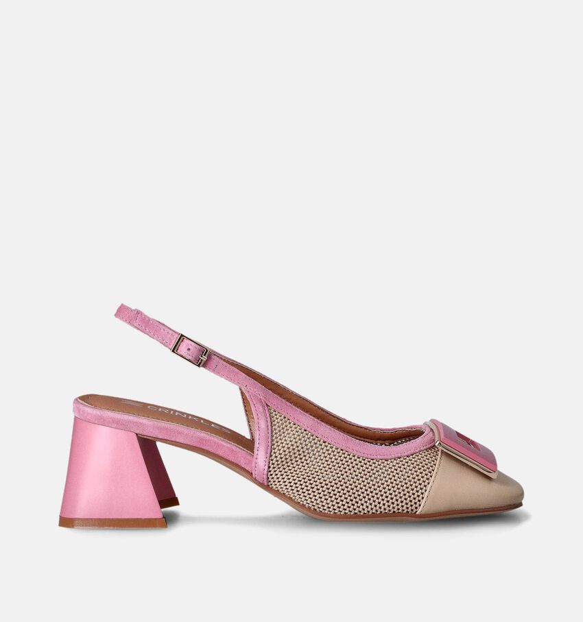Crinkles Escarpins slingback en Or rose
