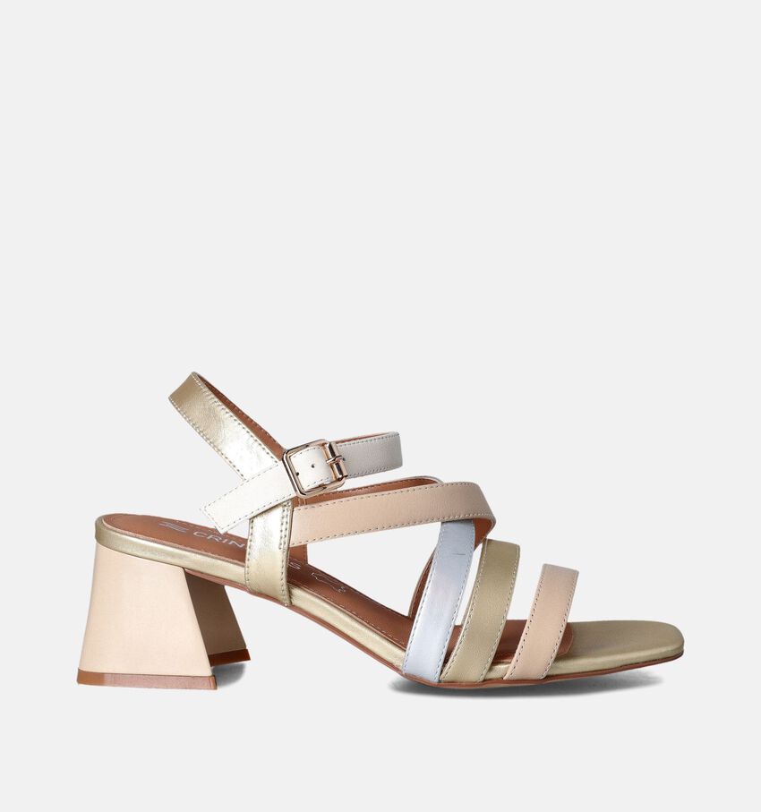 Crinkles Goude Sandalen met blokhak