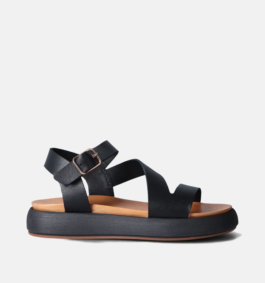 Inuovo Sandales plates en Noir