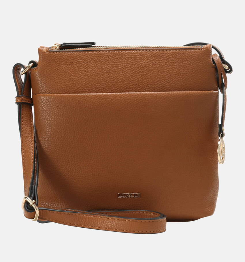L. Credi Ella Cognac Crossbody tas