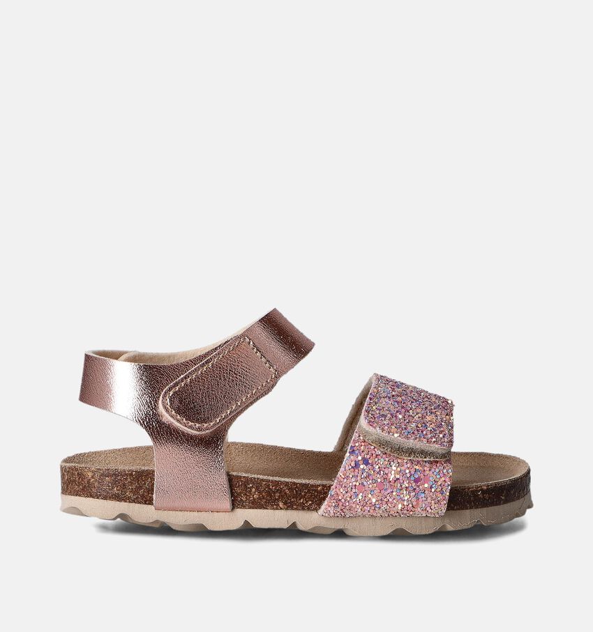 Milo & Mila Rose gold Sandalen met glitters