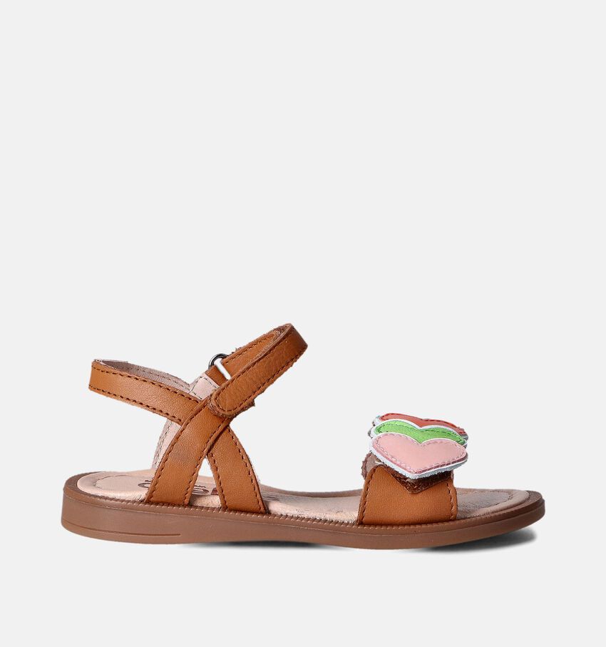 Acebos Cognac Sandalen met hartjes