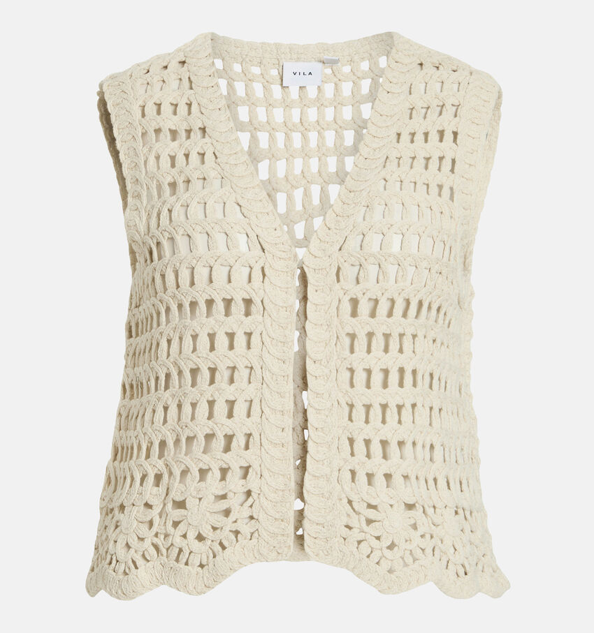 Vila Chaney Beige Korte Gilet