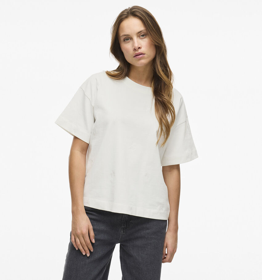Vila Monie Flower Wit T-shirt