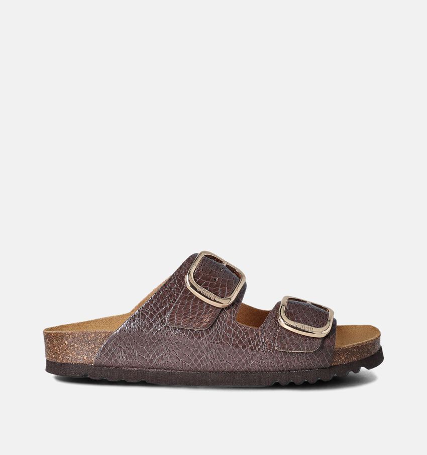 Scholl Noelle Nu-pieds plates en Marron