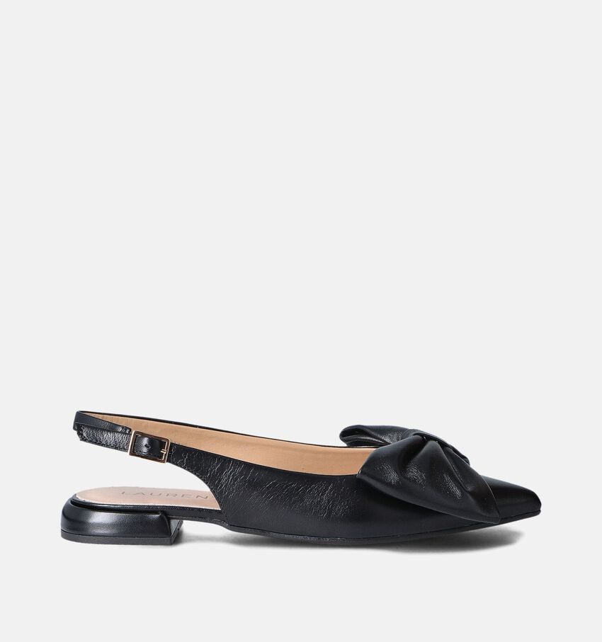 Laurent David Zwarte Slingback Ballerina's met Strik