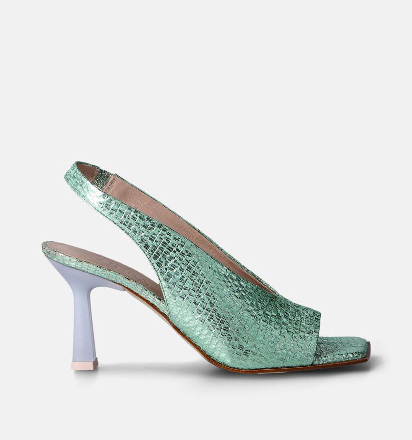 Zinda Sandalen met Hak Turquoise