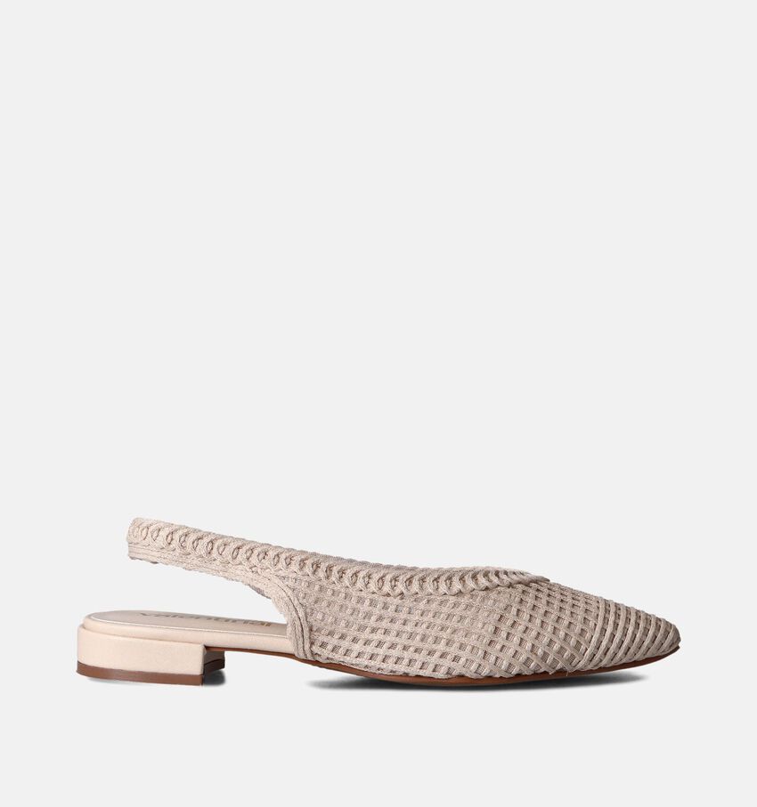 Valentina Ecru Slingback ballerina's