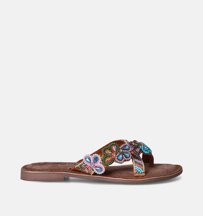 Lazamani Nu-pieds plates en Marron
