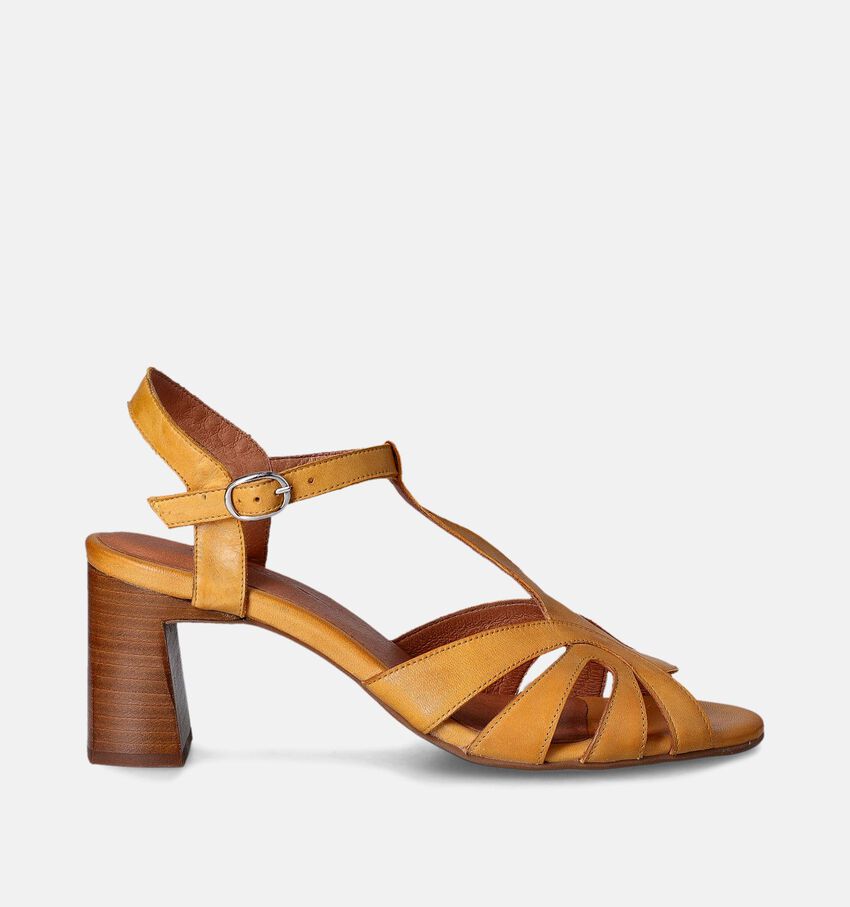 Creator Gele Sandalen met blokhak