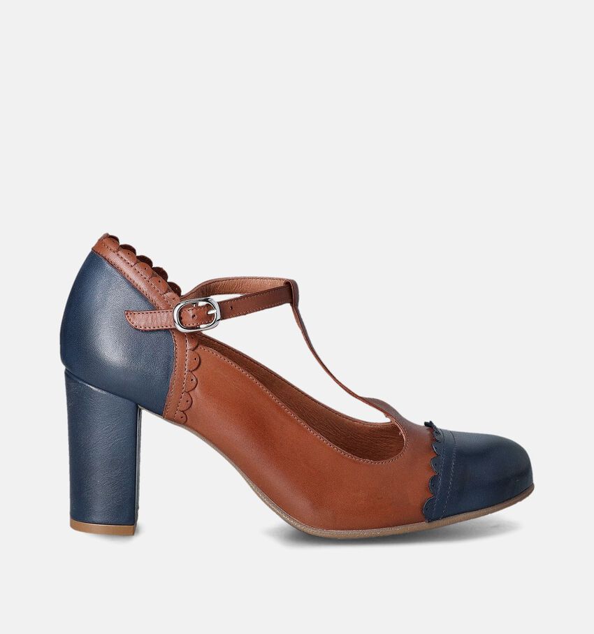 Creator Cognac Pumps met riempje